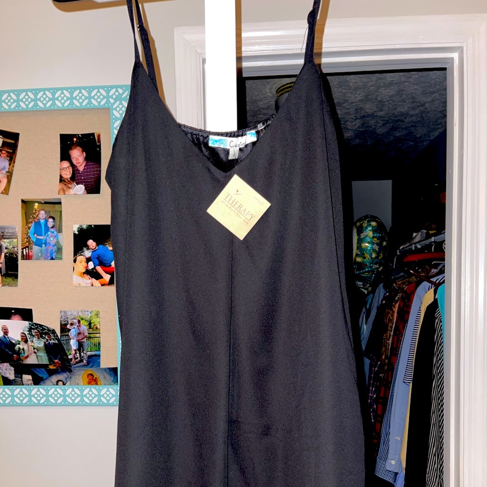 Black spaghetti strap dress